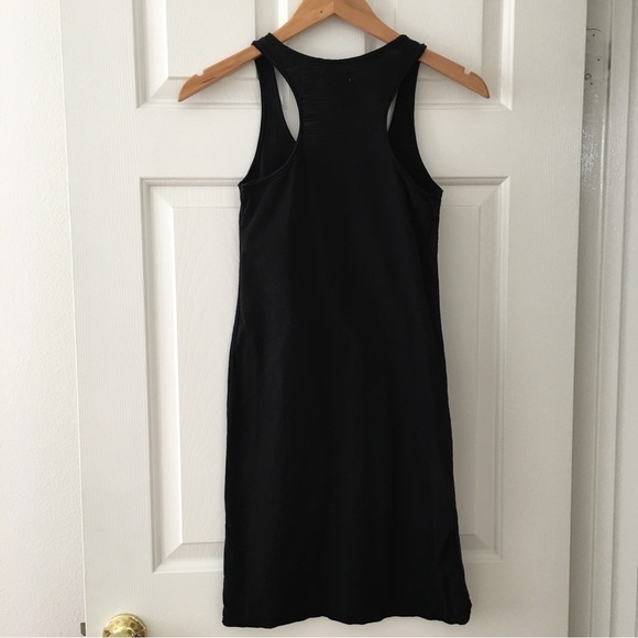 Mossimo Supply Co Black Tank Dress Gathered Front Racer Back XS 100% Cotton - Picture 4 of 7